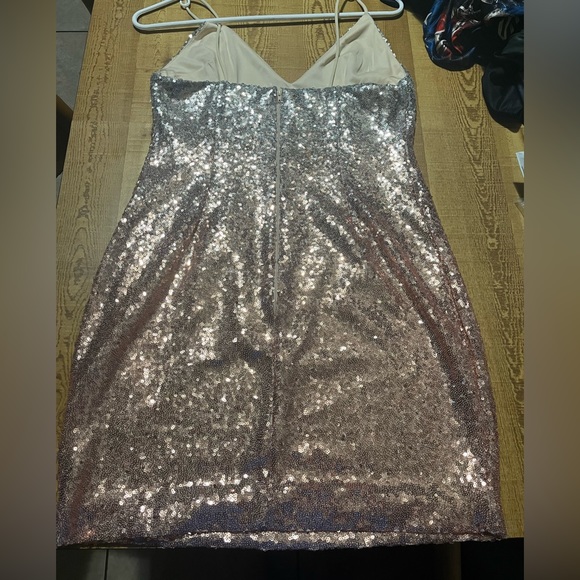 Golden sequin, mini spaghetti strap size M new never worn. - Picture 2 of 3